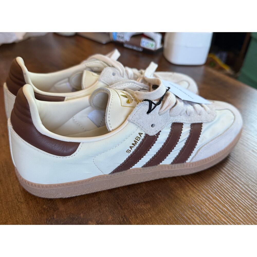 NWT Adidas Samba OG Cream White Preloved Brown Gum Size 7 - Picture 5 of 13